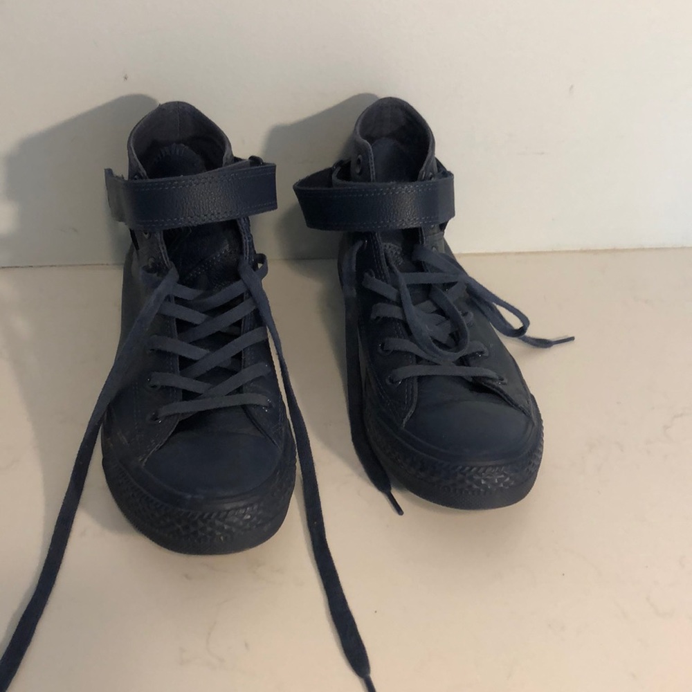 Blue leather Converse all stars wi/Blaze Strap